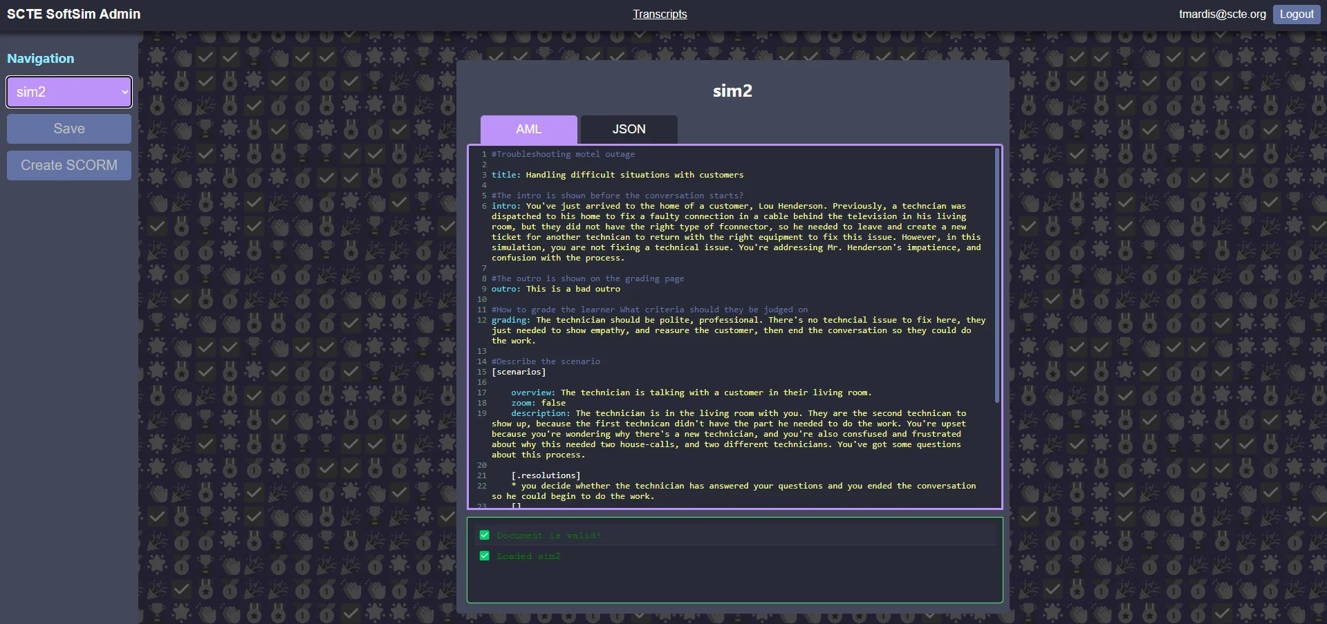 New simulations can be built quickly using a simple scripting system.